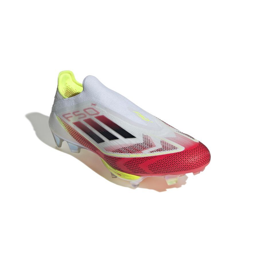 adidas F50   Laceless FG Pure Victory - Blanc/Noir/Jaune