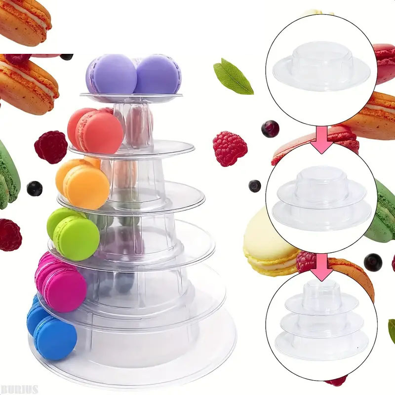 6 Etagen Macaron Etagere Dessert Ständer Geburtstags Servierständer - Transparent