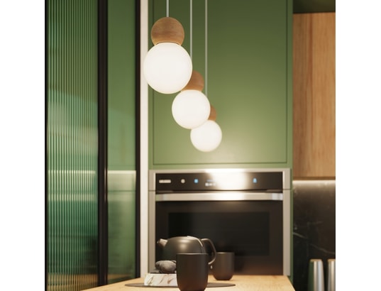 SOLLUX LIGHTING - Suspension Lampe suspendue pekka 1 blanc/bois naturel