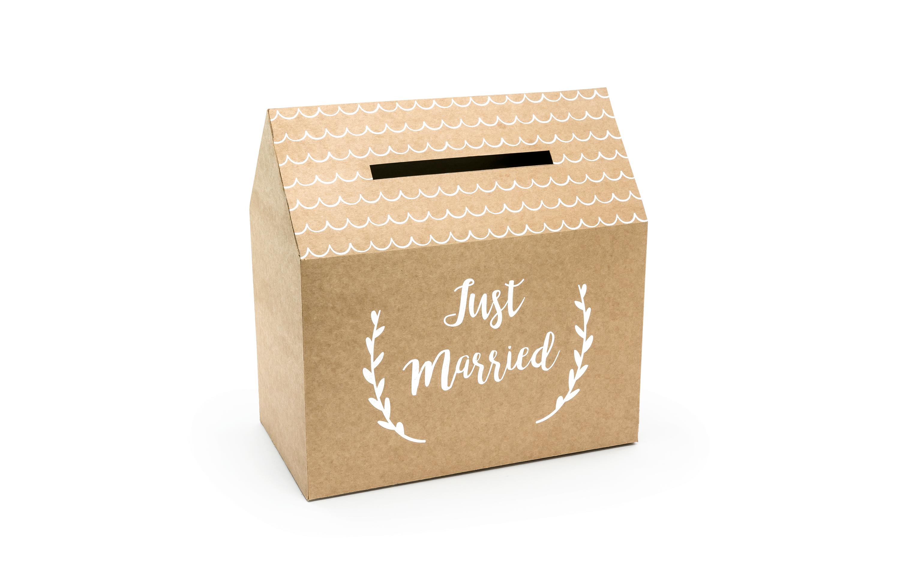 Hochzeitsaccessoire Kartenbox Just Married 30 x 30.5 cmBox für Karten mit Glückwünschen für das Brautpaar von der Hochzeit