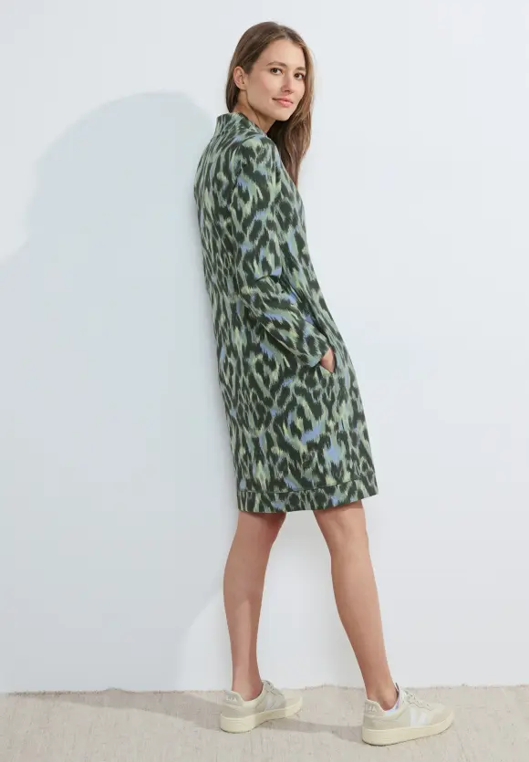Stehkragen Kleid - strong khaki