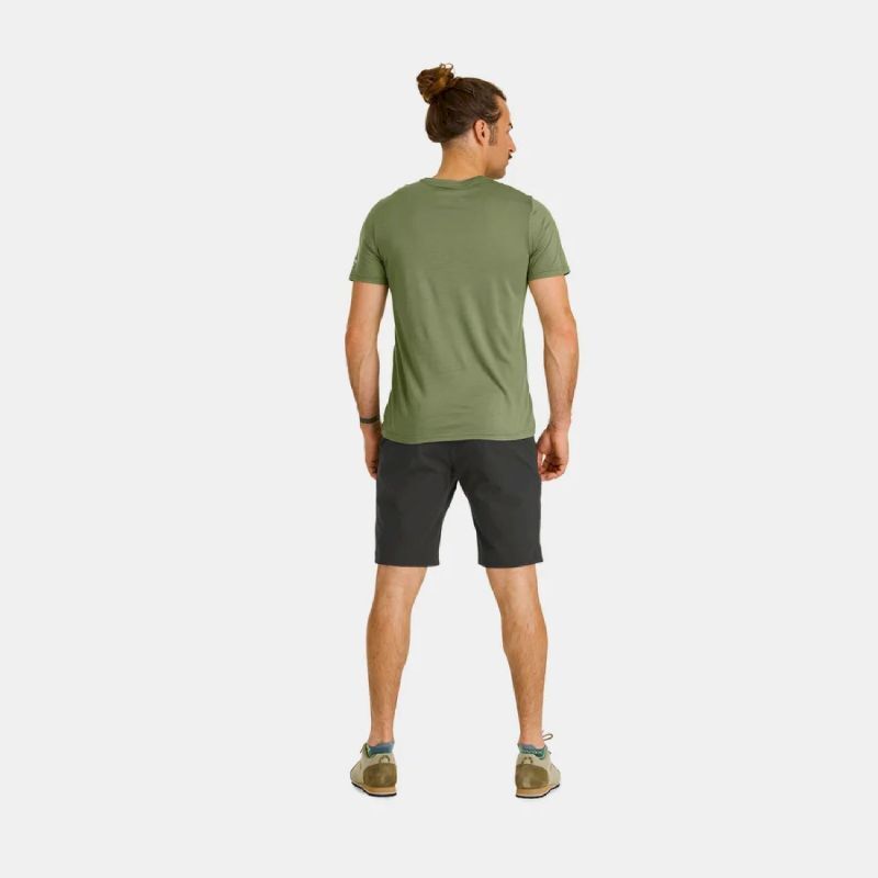 120 Cool Tec Mountain Stripe TS - T-shirt en laine mérinos homme