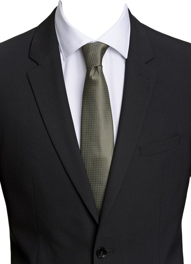 Lindbergh Polyester tie with dots 7 cm Olive
