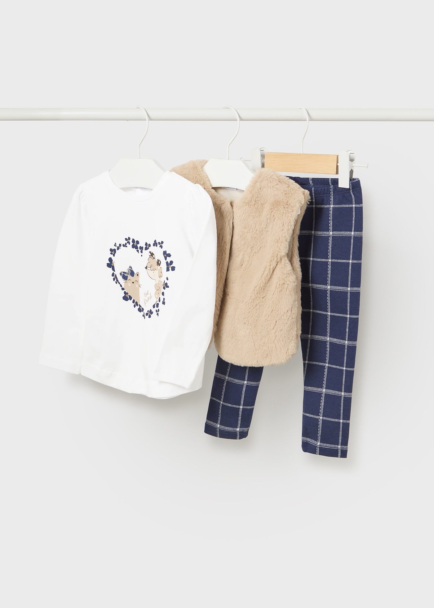 Conjunto de 3 peças de colete de pele sintética para bebê