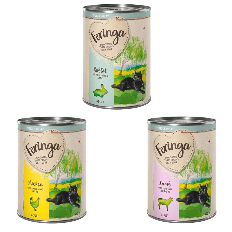 Feringa Single Meat Menus à la viande 6 x 410 g pour chat