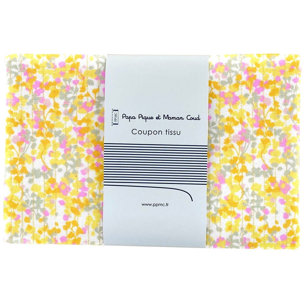 Coupon Tissu 1 M Mimosa Jaune Rose