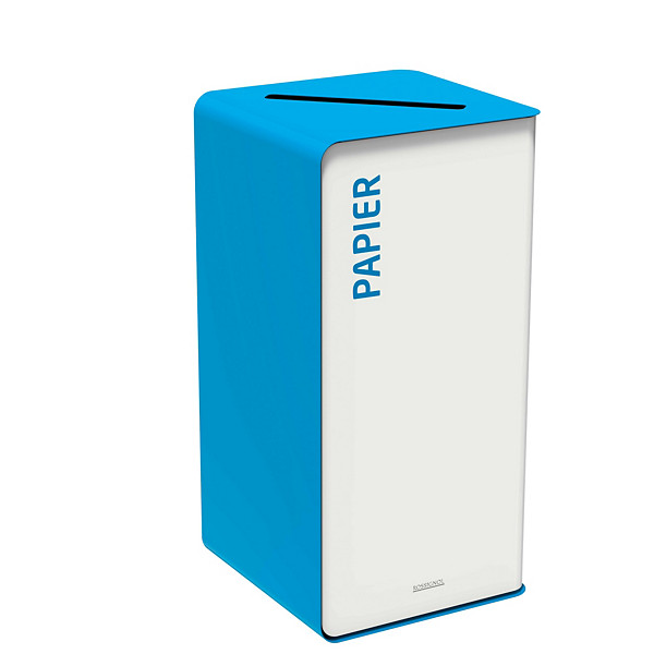 ROSSIGNOL Borne de tri selectif 75 L sans serrure - support sac - cubatri - tri papier - blanc / bleu ciel
