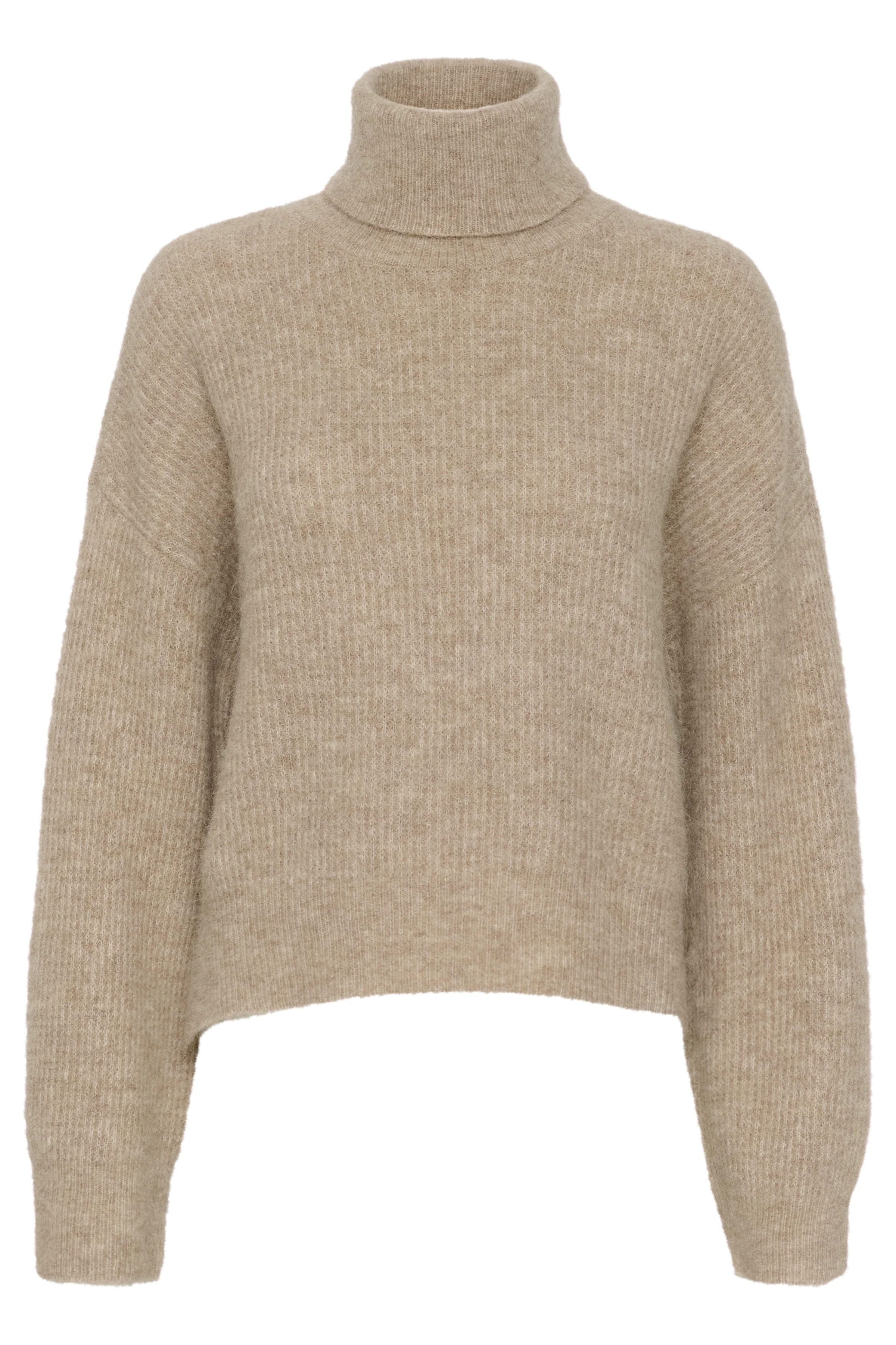 GESTUZ  AlphaGZ turtleneck uldstriktrøje - Charcoal Melange