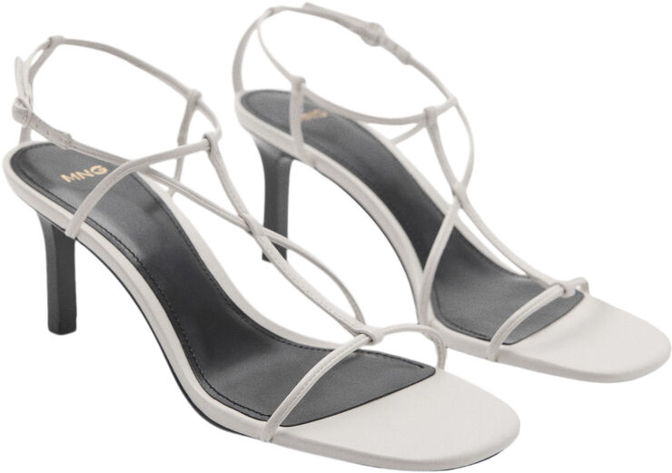 MANGO Criss-cross straps sandals White
