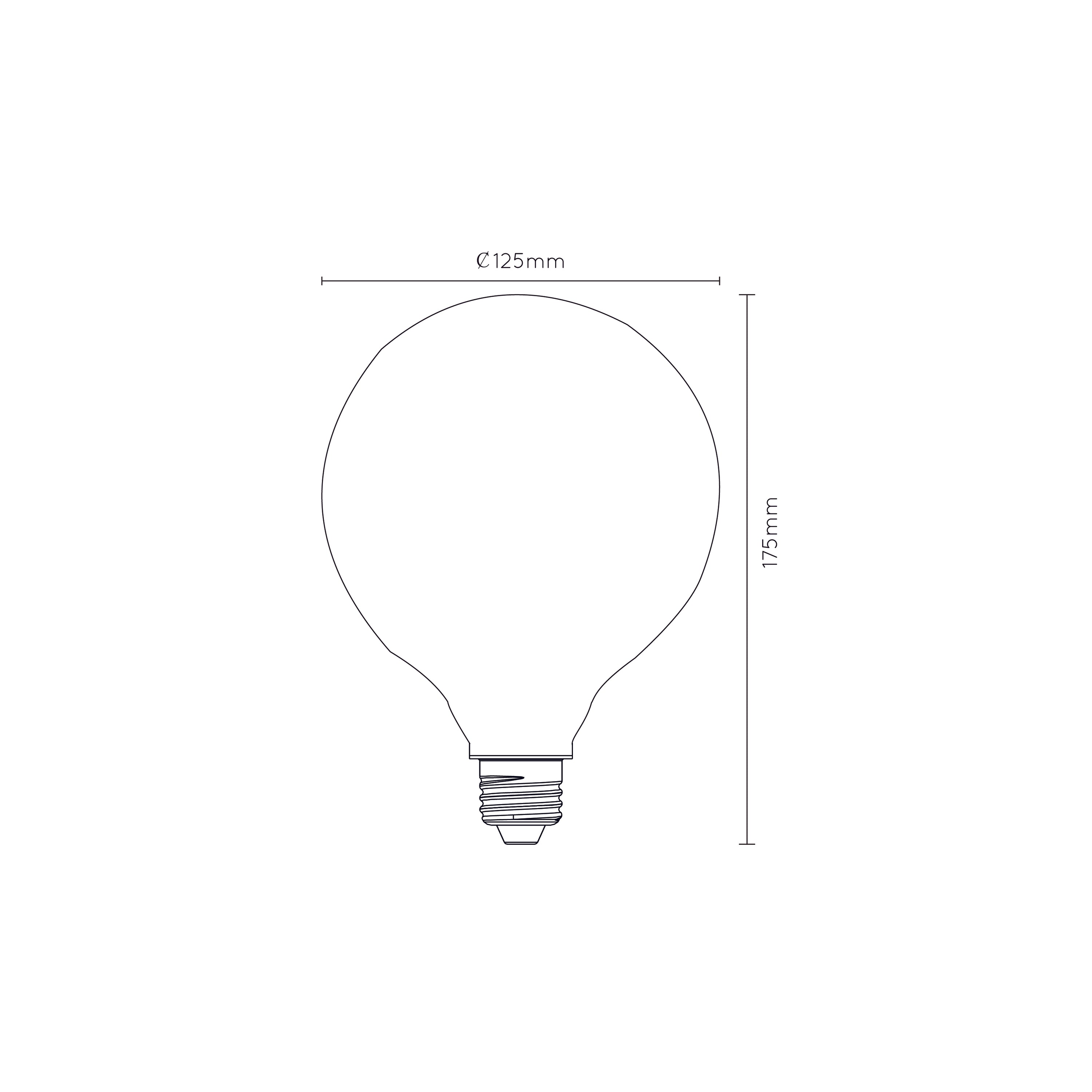 G125 LED lichtbron E27 8W 2700K opaal dimbaar 3-step