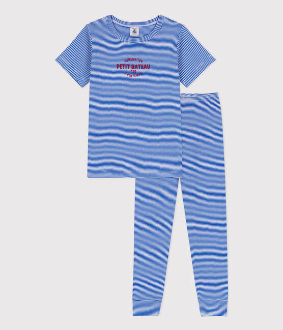 Pyjama manches courtes à rayures en coton enfant