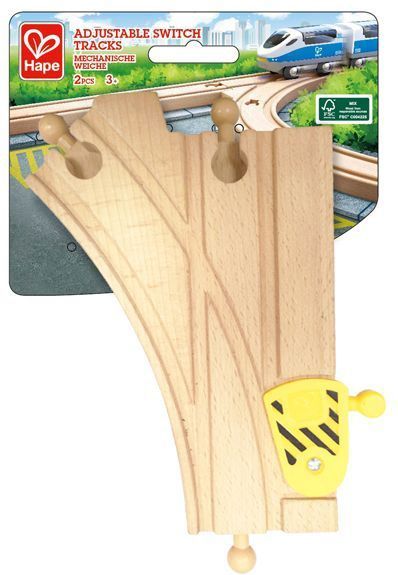 Hape - Houten Treinrails - Verstelbare Wissel-rails - 2 Stuks - Speelgoed
