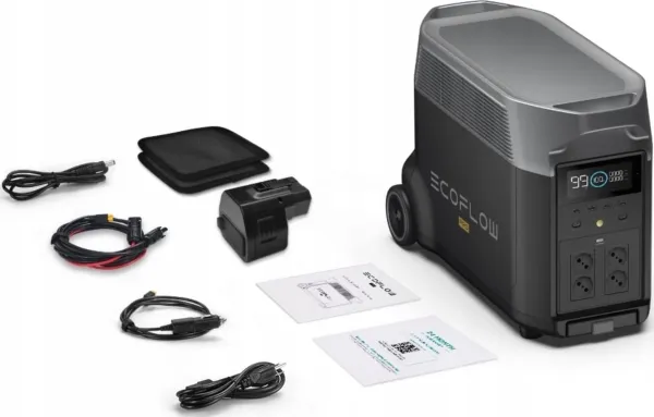 EcoFlow Delta Pro - Transportabel strømstation - AC 220-240 V - litiumjernfosfat - 3600 Wh - Wi-Fi, Bluetooth - output-stikforbindelser: 14