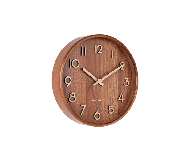 Wall clock Pure small dark basswood