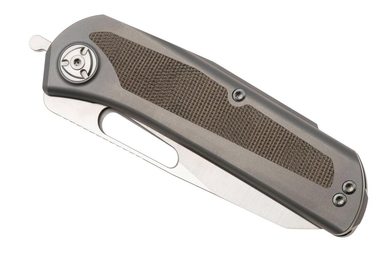 Liong Mah KUF V2 Kitchen Utility Folder, Green Canvas Micarta zakmes