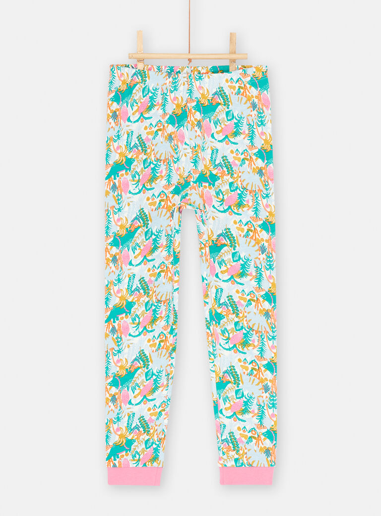Pyjama écru à imprimé tropical fille