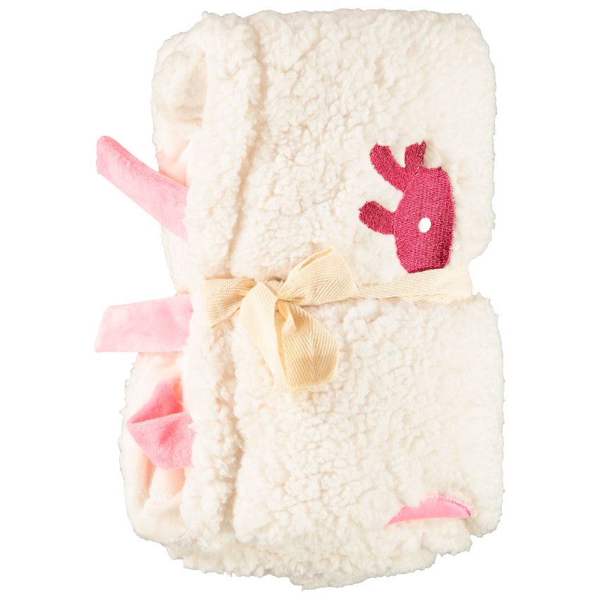Couverture en sherpa Elena le chat - Ecru