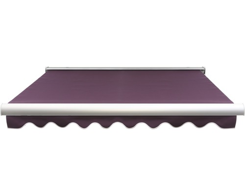 SOLUNA Semi-Cassettezonnescherm Classic 2,5x1,5 Stoffendesign 7554 Frame E6EV1 Zilver Geanodiseerd Aandrijving rechts incl. motor, wandschakelaar