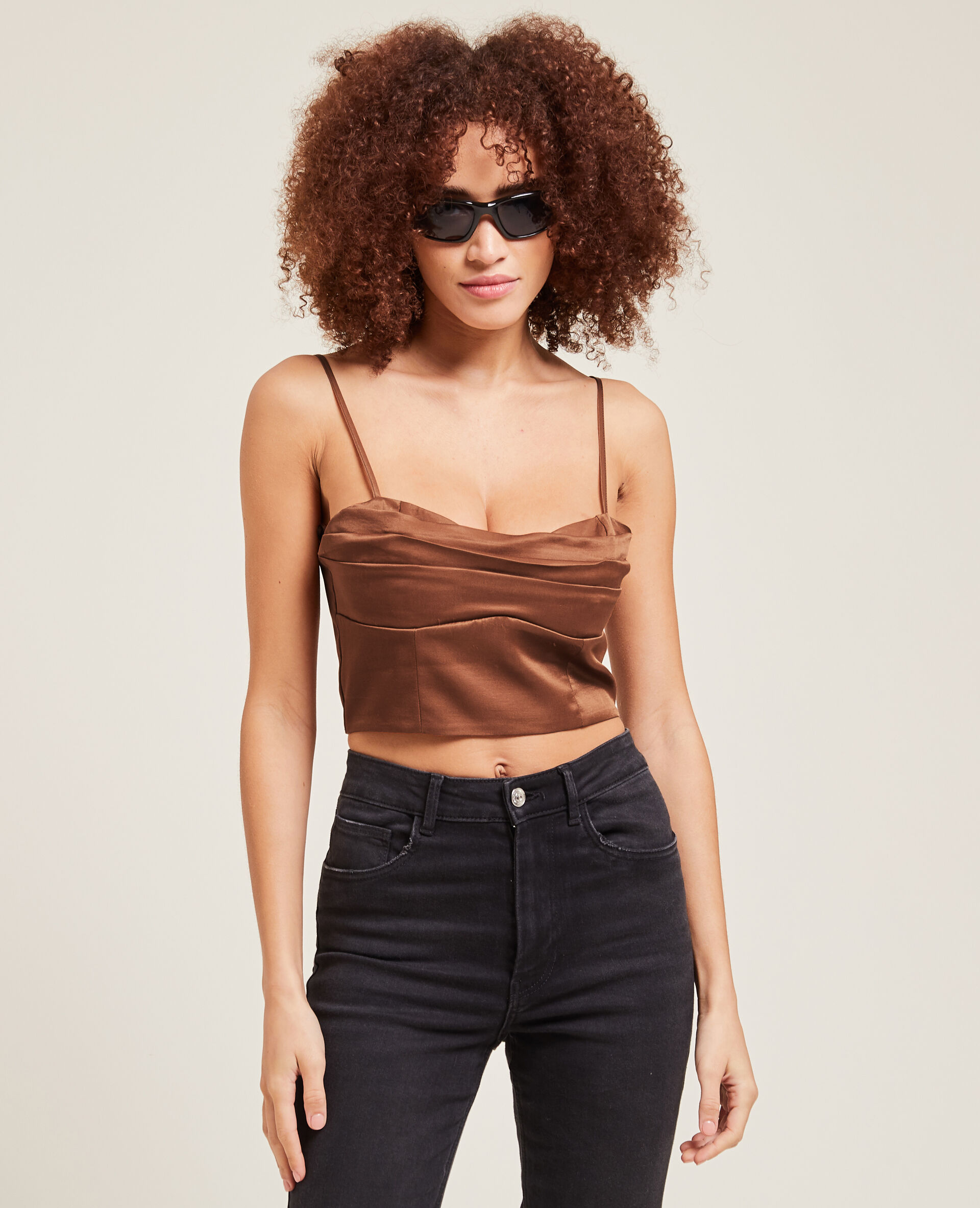 Top bénitier satiné - Marron