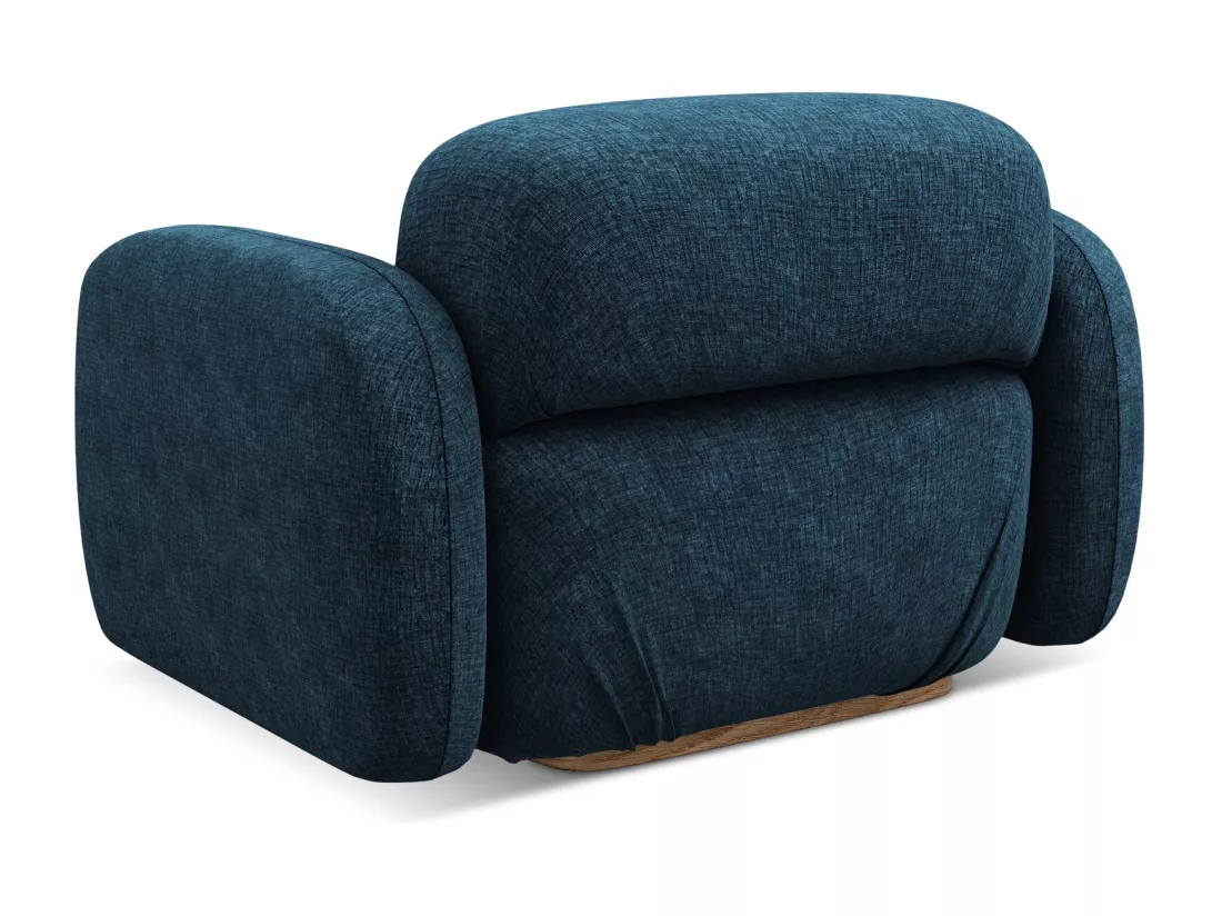 Fauteuil en tissu chenille - bleu royal - AILANI