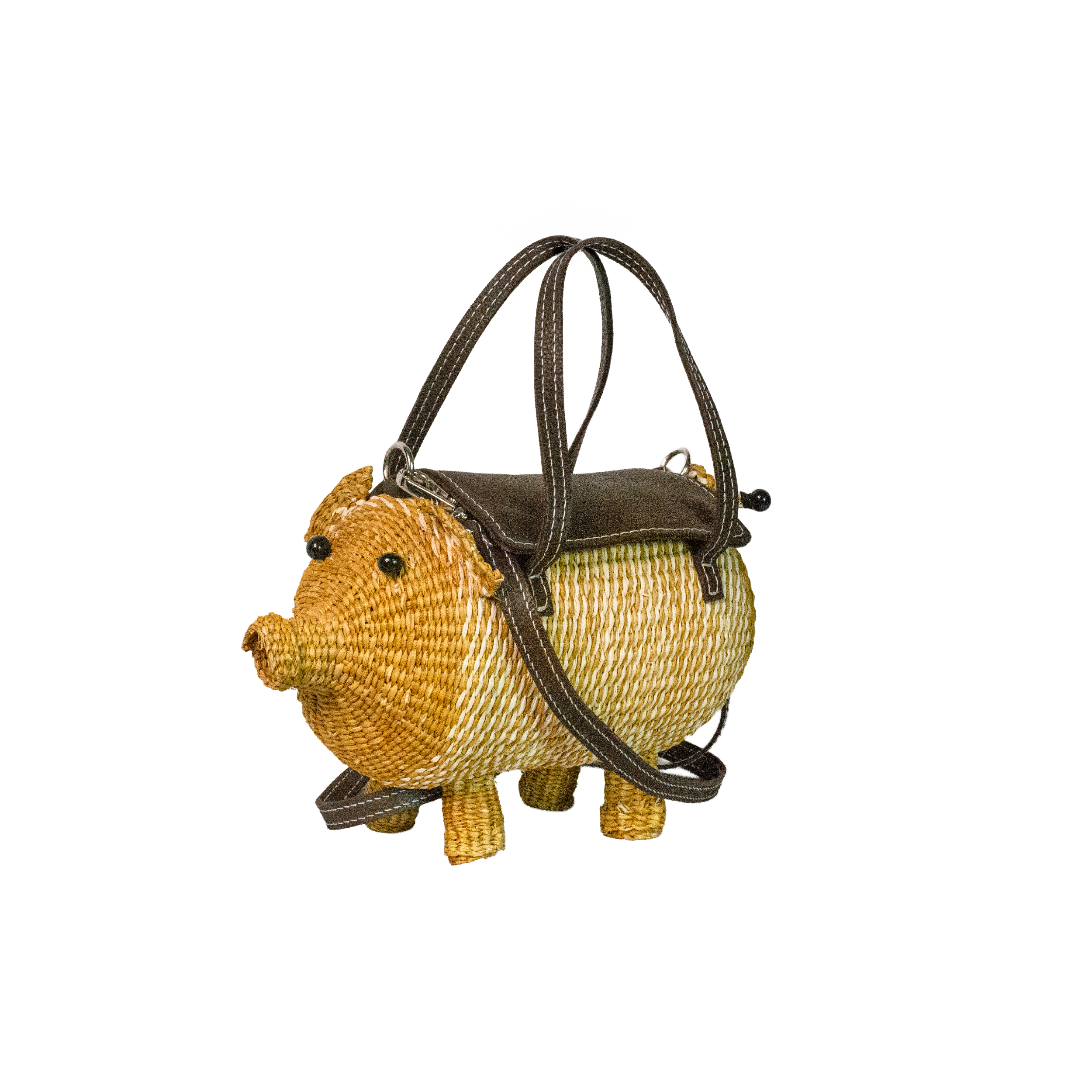 Mini sac en paille Cochon