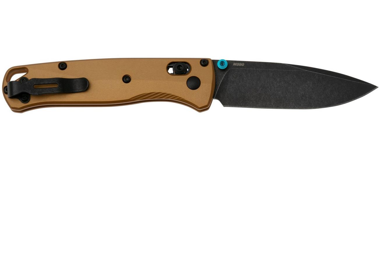 Benchmade Bugout 535BK-07 Blackwashed M390,  Burnt Brass Aluminium, zakmes