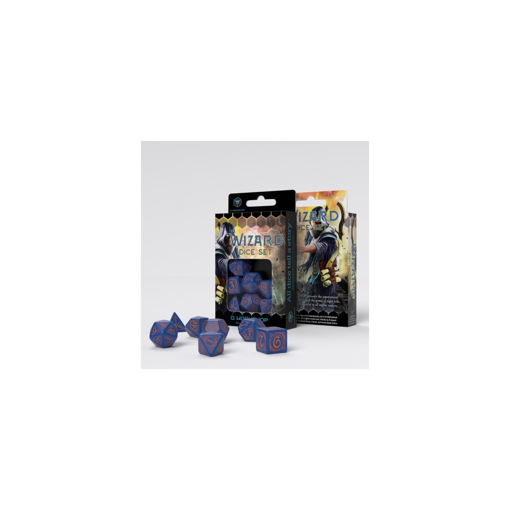 Wizard Dark-Blue & Orange Dice Set
