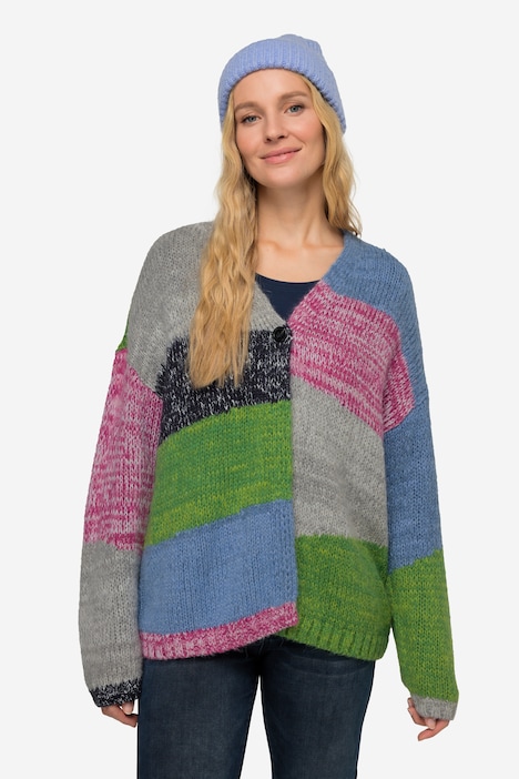 Strickjacke, Colorblocking