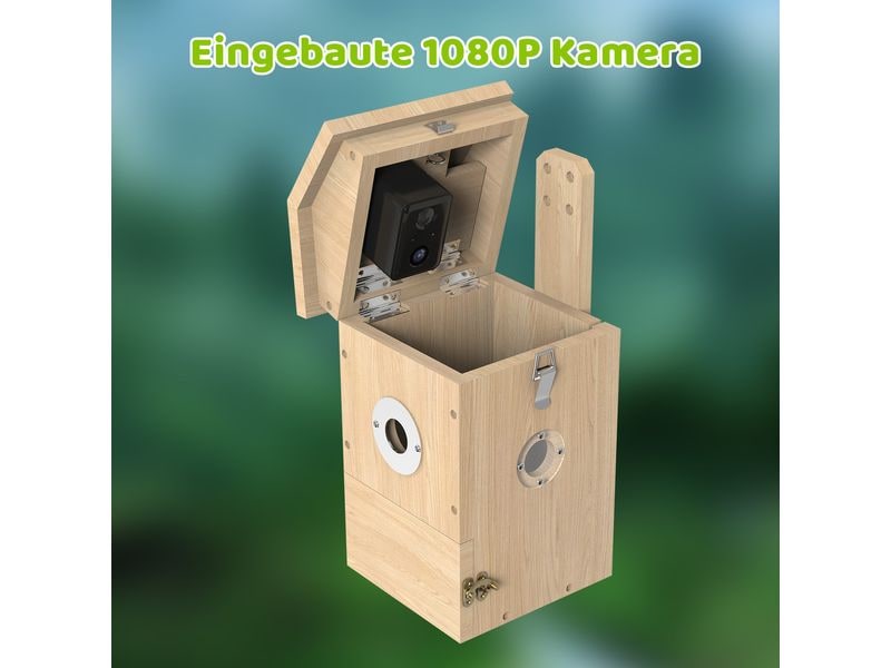 Sanilu Vogel Nistkasten mit Kamera Nistkasten aus Holz