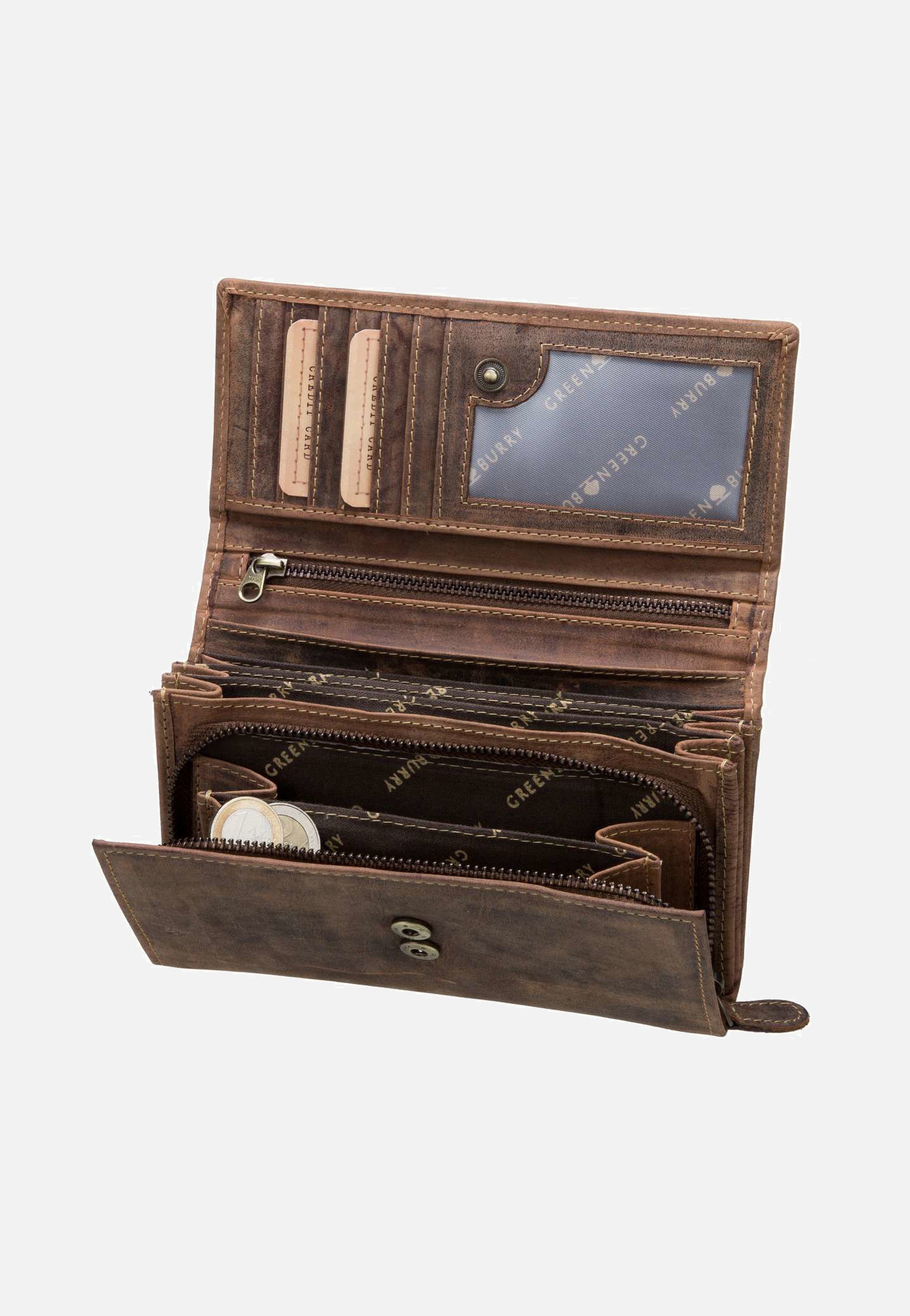 Vintage 1669 lang Sattelbraun - Portemonnaie
