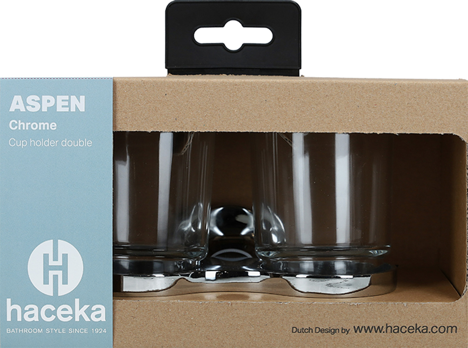 Haceka Aspen dubbele bekerhouder chroom