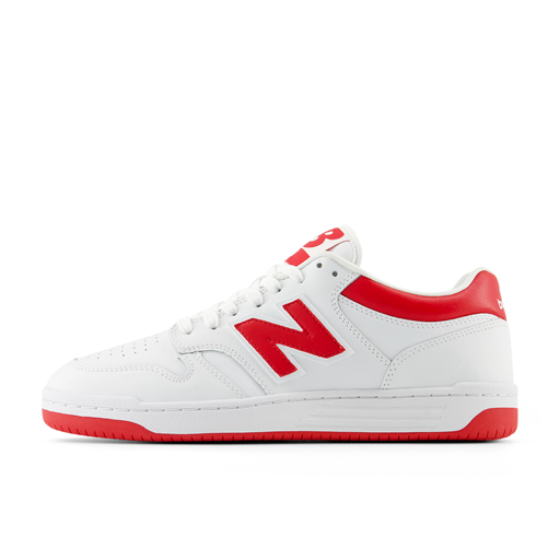 New Balance BB480 Sneakers, White/Red, 40.5