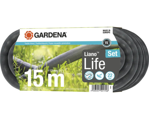 Flexibele tuinslang, textielslang GARDENA Liano 15 m set