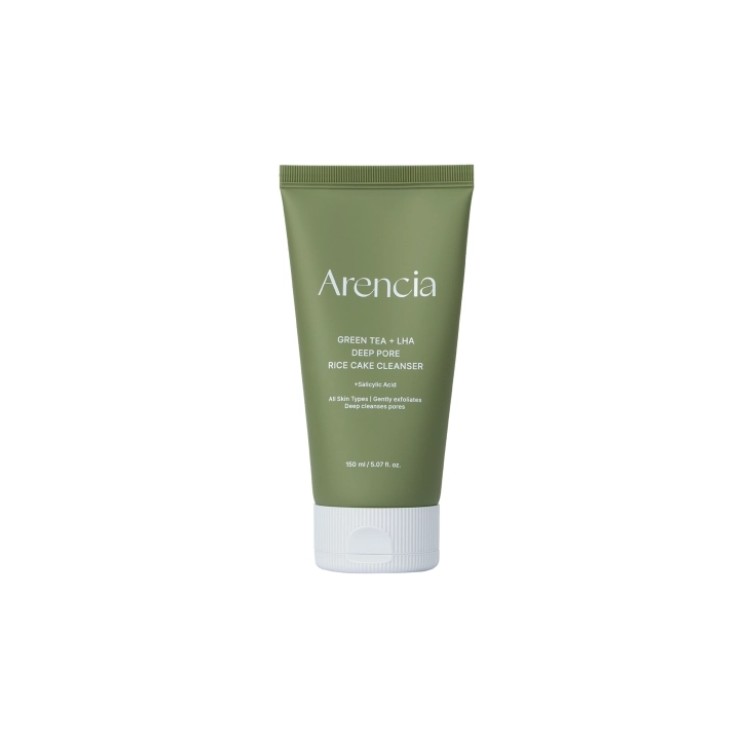 Arencia Green Tea + LHA Tiefenreinigender Reiskuchen-Gesichtsreiniger mit Grüntee, 150 ml