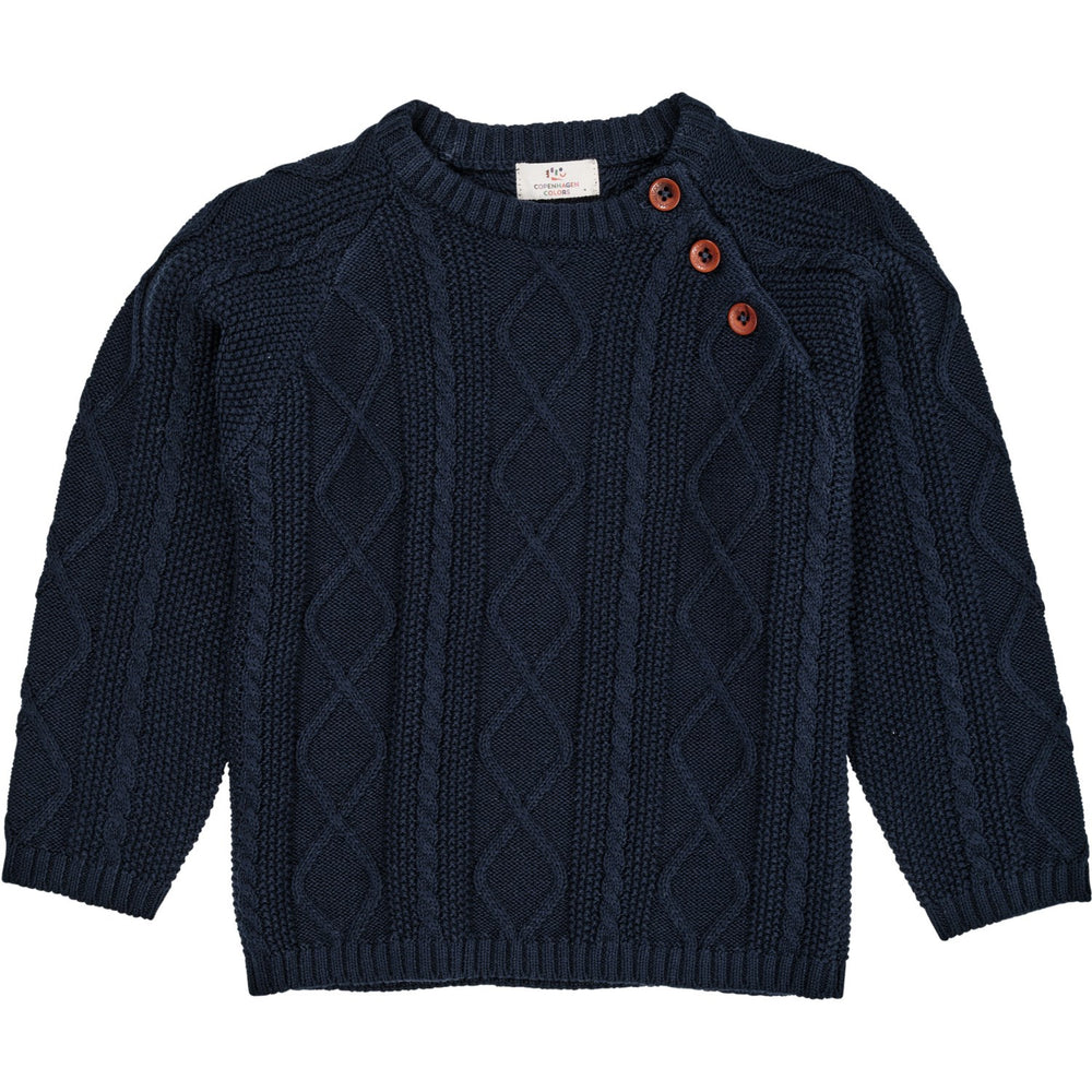 Navy Striktrøje - COPENHAGEN COLORS → Luksusbaby.dk