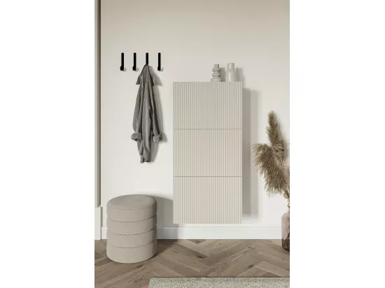 Meuble à chaussures suspendu 50x30x125 cm - grège - VELDIO