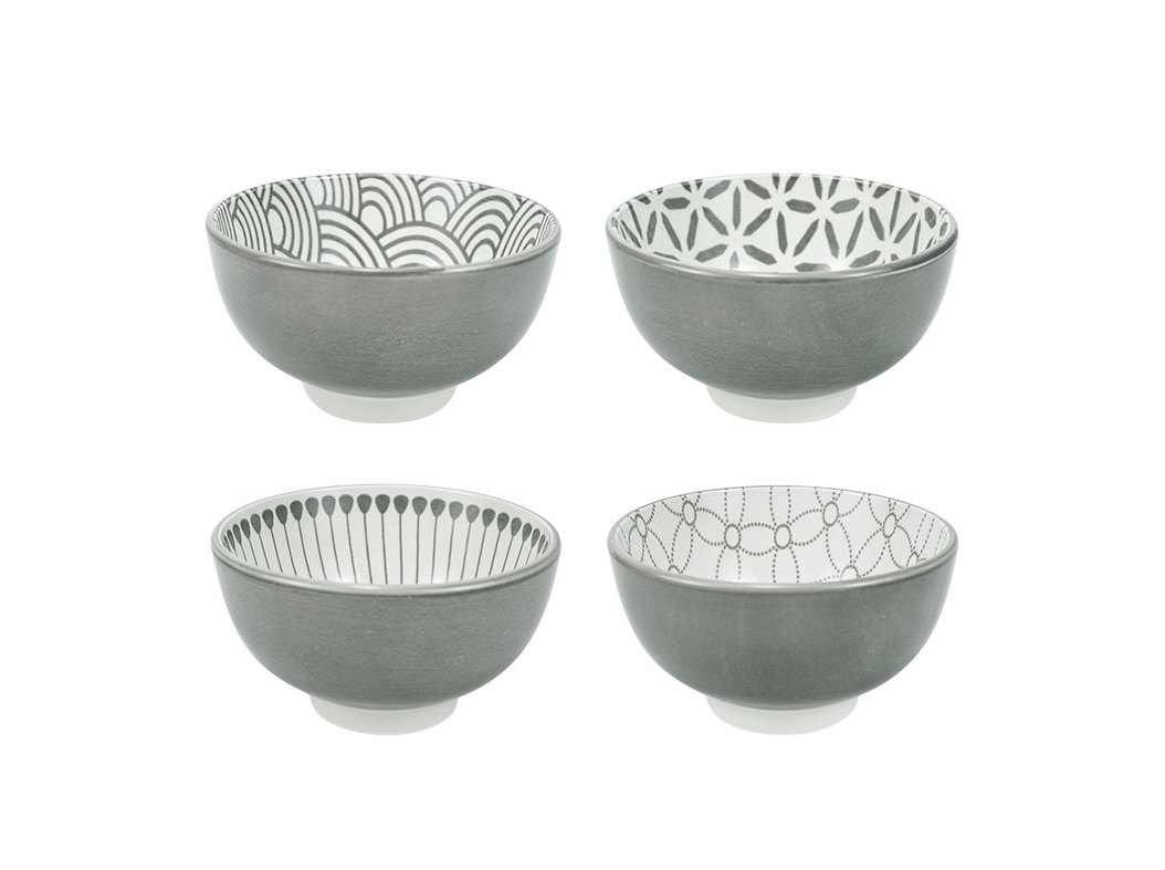 CONJUNTO DE 4 TIGELAS GRAPHIC ACTUEL PORCELANA 11.5 CM