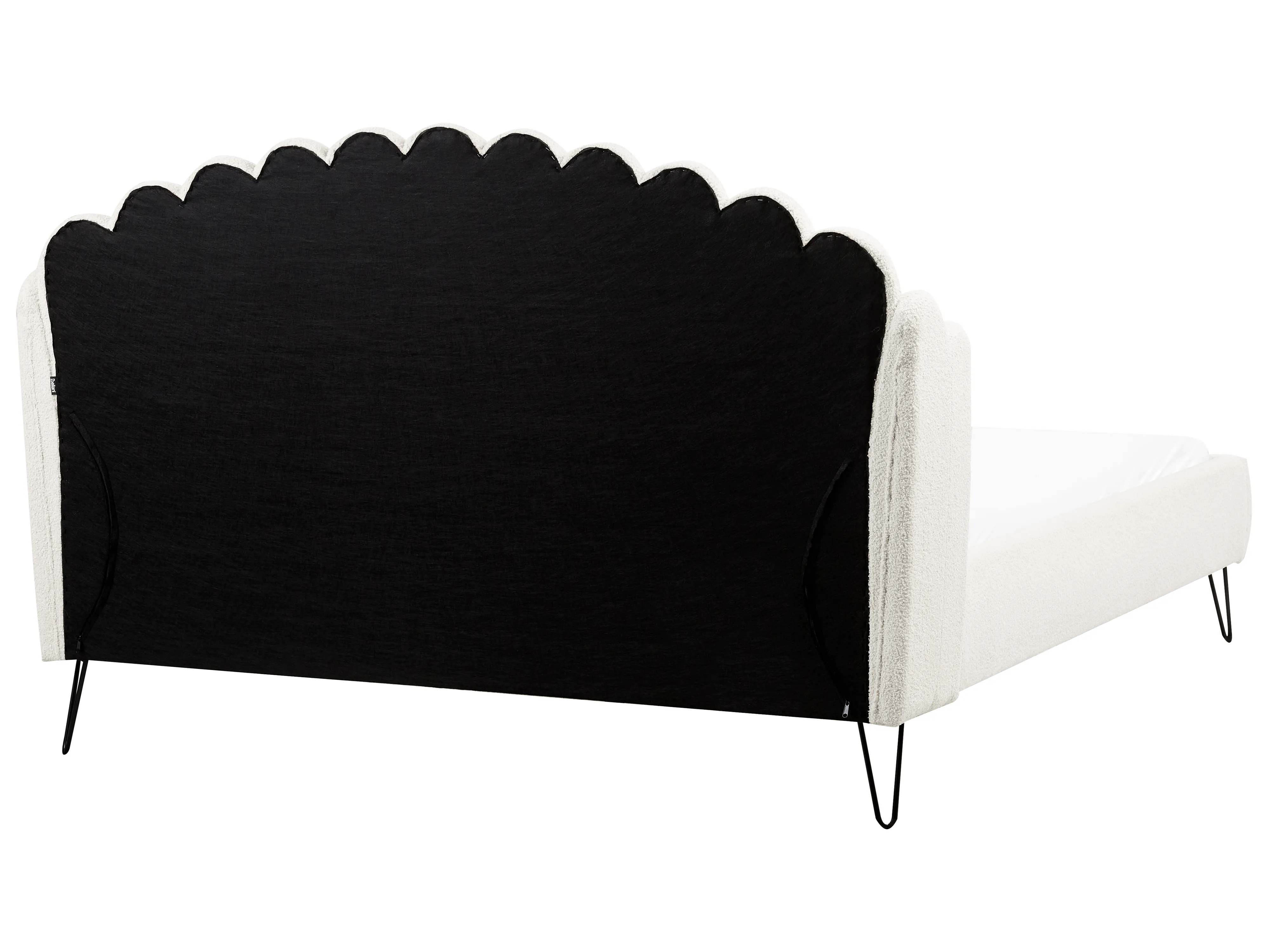 Bed Bouclé AMBILLOU 180 x 200 cm Gebroken wit