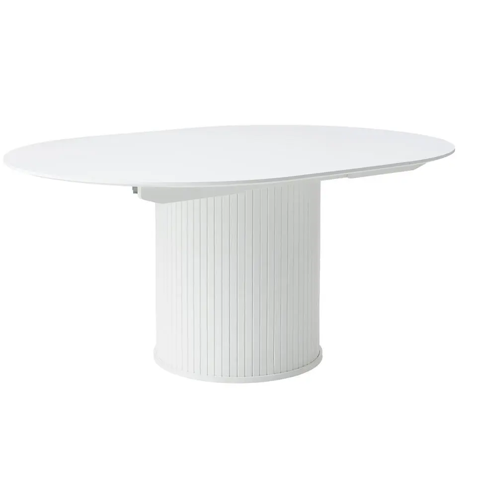Eettafel Uitschuifbaar Wit - Ø120-167cm - Nola