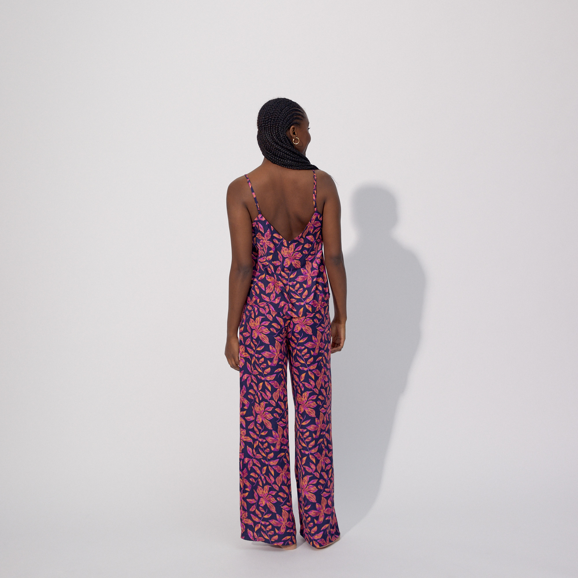 Pantalon large en satin