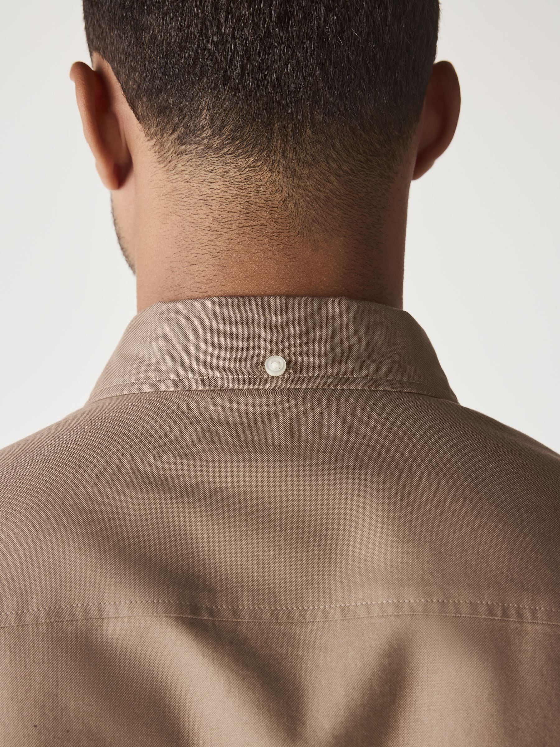 Pastelgeel - Slim Fit - Oxford-overhemd met korte mouwen