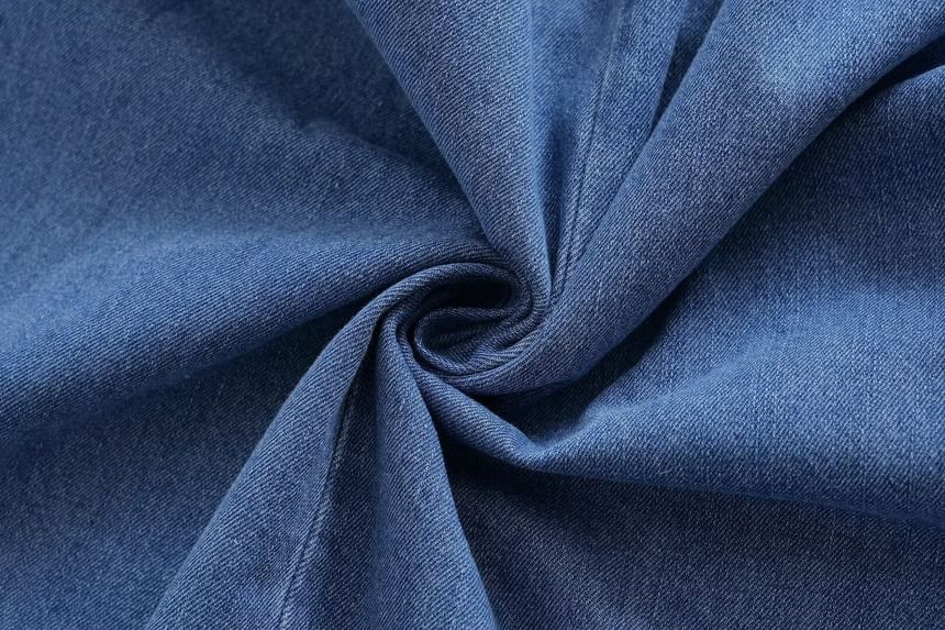 Avauntgardo - Spaghettibandjes denim A-lijn midi-jurk