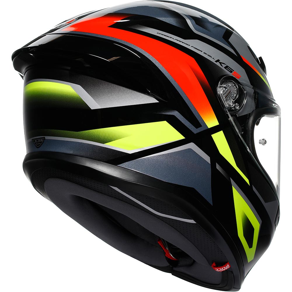 AGV - Casque K6 S Erazer Noir / Jaune fluo / Rouge