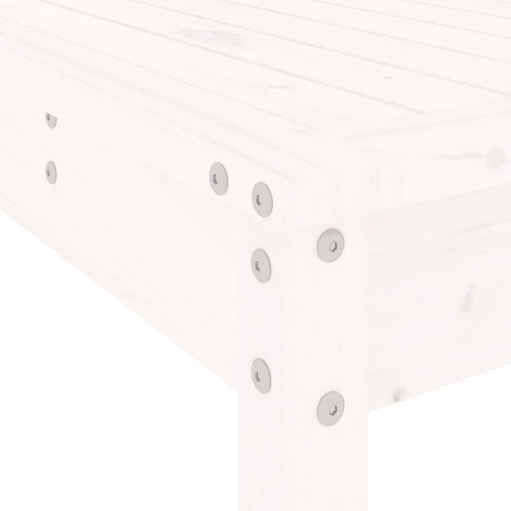 Ensemble de bar de jardin 9 pcs blanc bois de pin massif