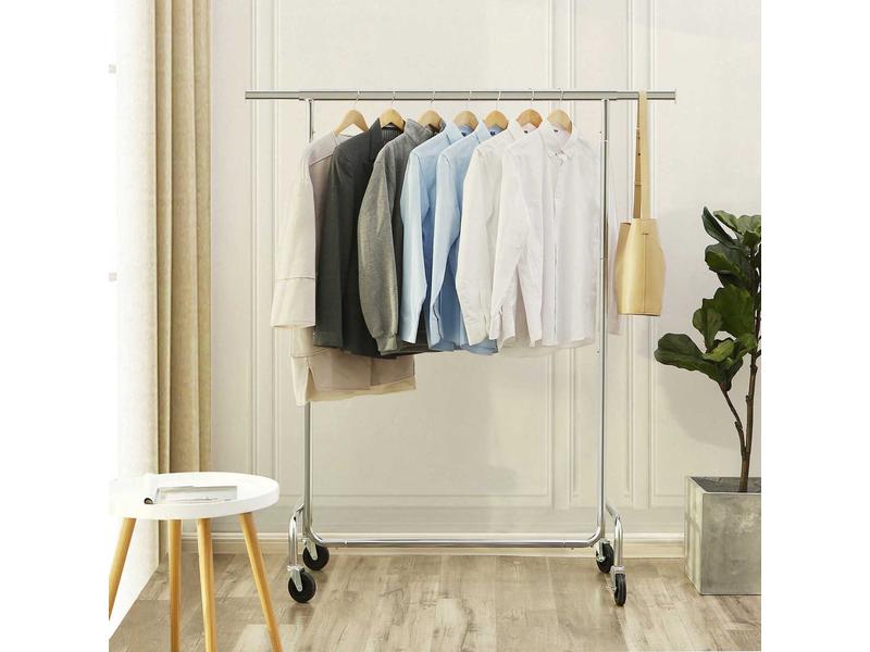 Songmics Garderobenständer 110 - 150 cm, Metall Schwerlast Kleiderständer 130 kg
