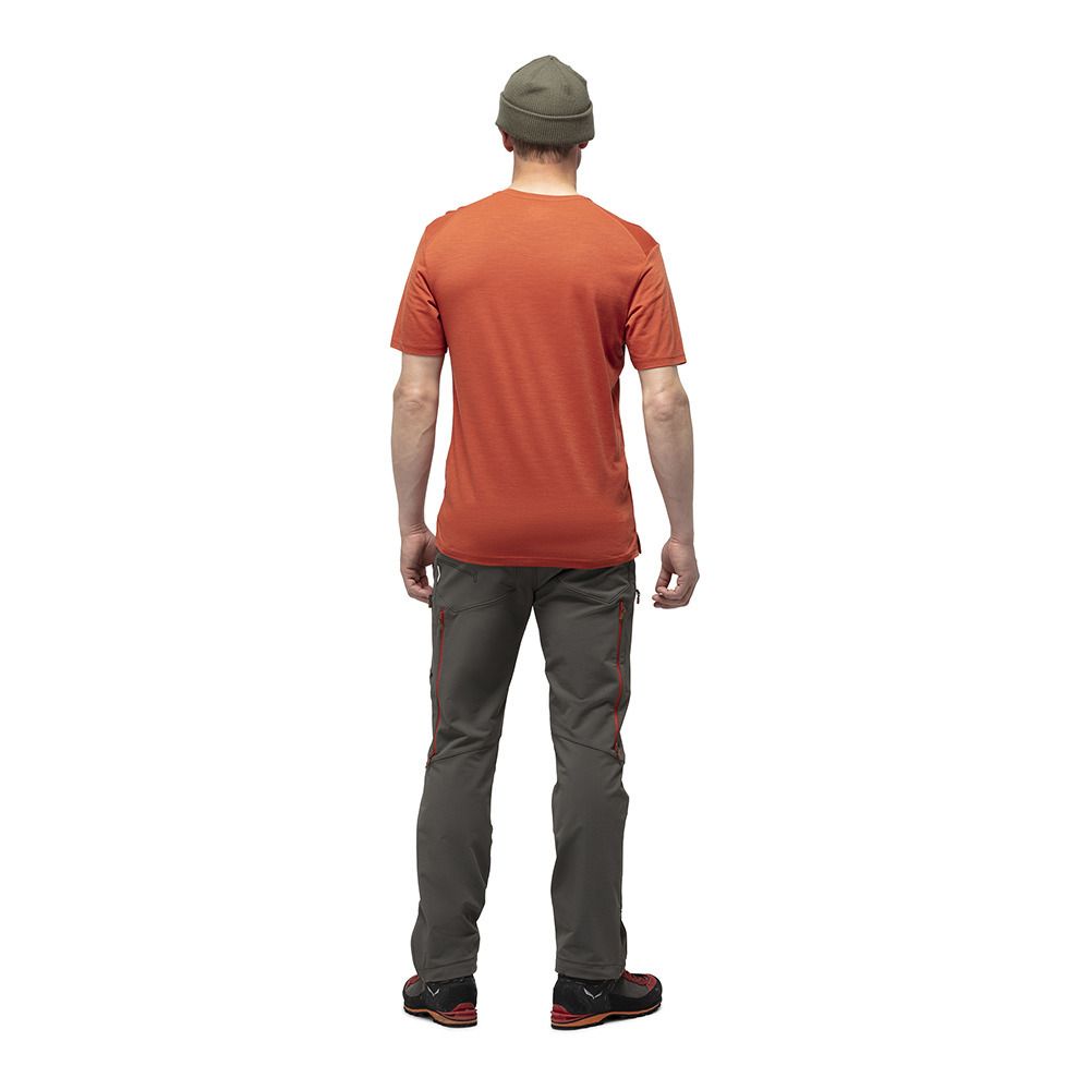 Norrona SVALBARD WOOL - Tee-shirt Homme tea/orange crush