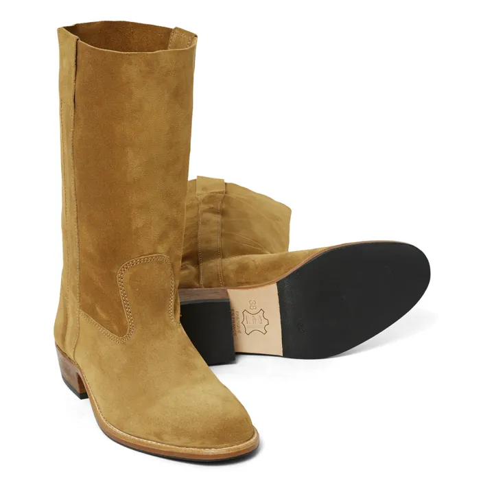 La Botte Gardiane Bottes Gardian Paris Cuir Velours | Camel