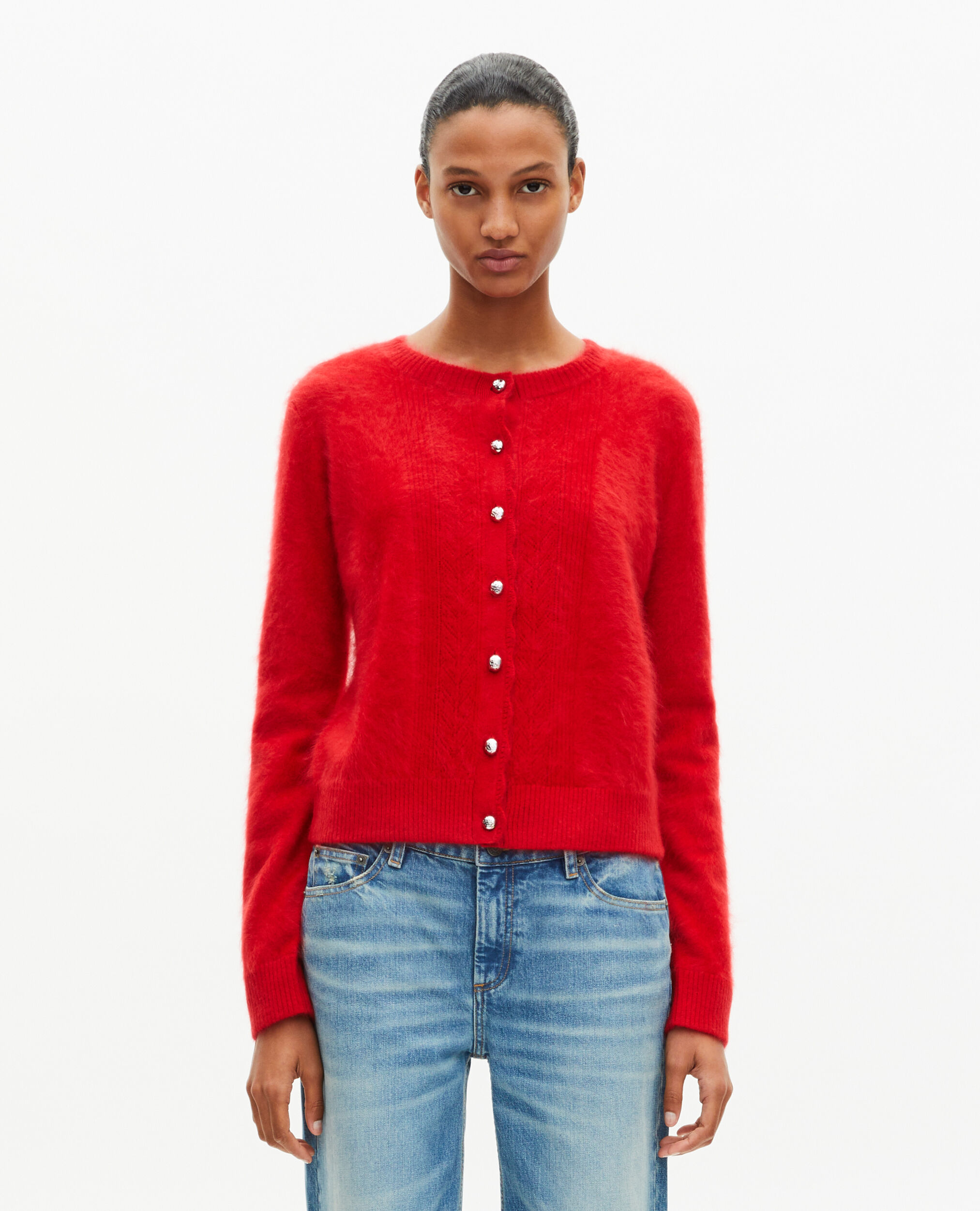 Cardigan en cachemire rouge