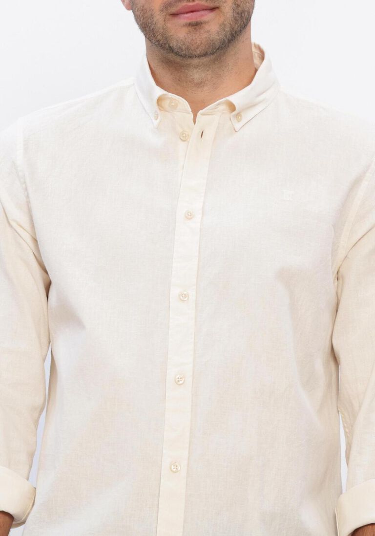ecru les deux casual overhemd konrad cotton linen shirt