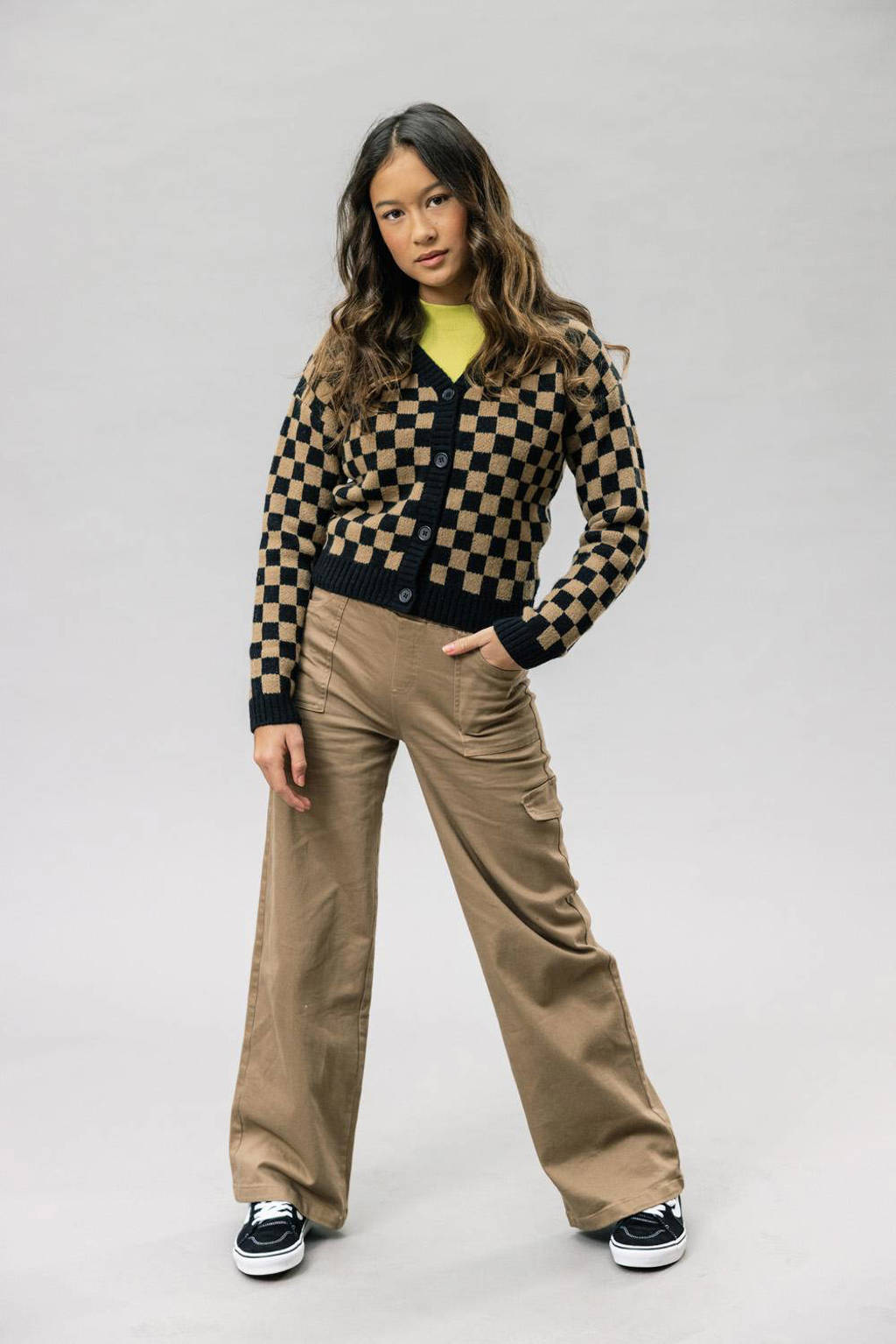 LOOXS high waist loose fit cargobroek capuccino